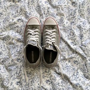 Women’s Converse Gray Sneakers with Red Stripe